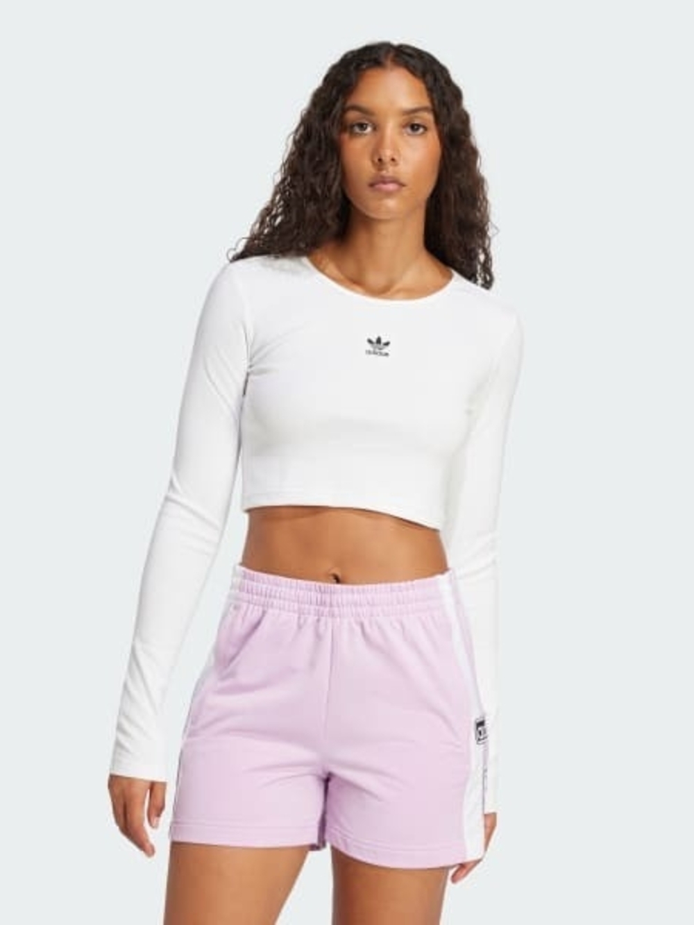 Essentials Ribbed Crop Long Sleeve Tee